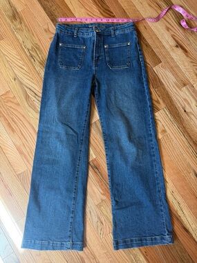 Michael Kors Dark Blue Wide-Leg Jeans